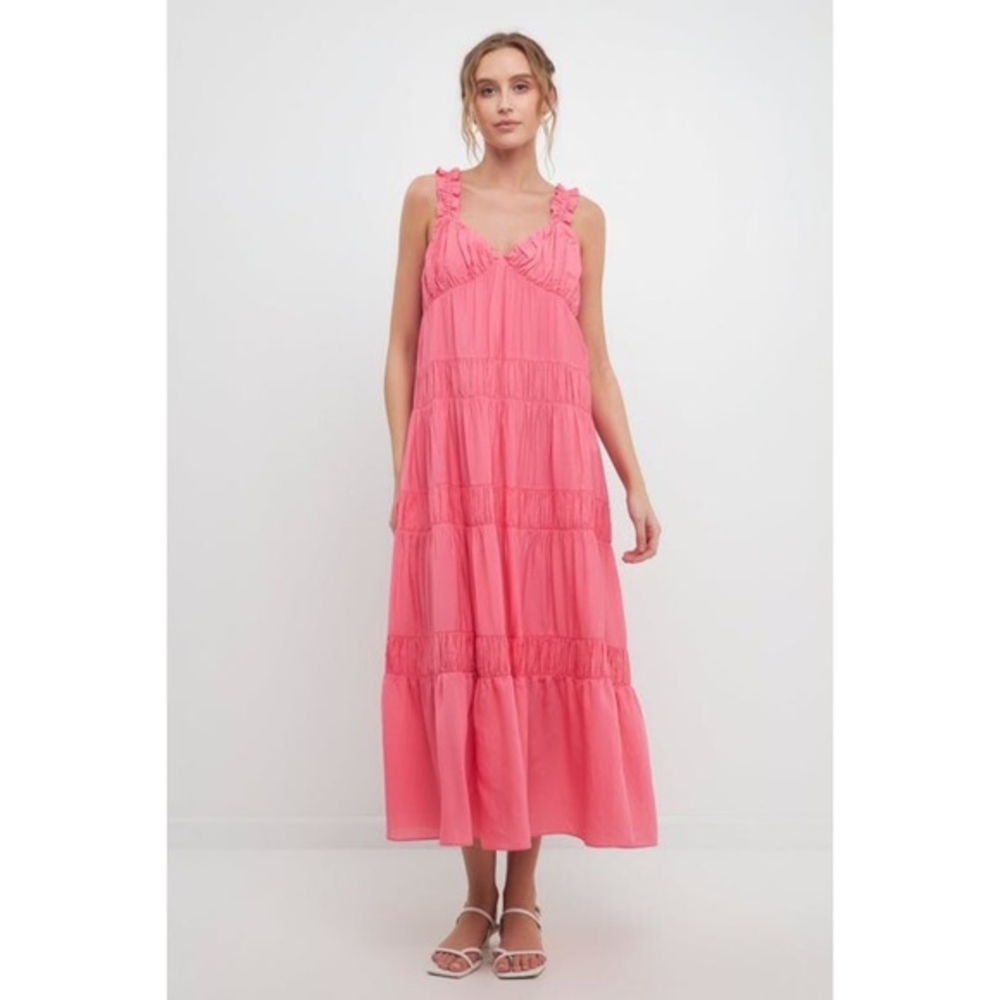 Free The Roses Tiered Maxi‎ Paradise Dress Size Large